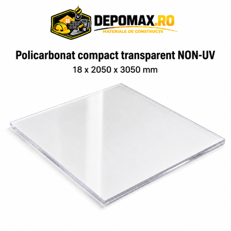 Policarbonat compact transparent NON-UV 18 x 2050 x 3050 mm